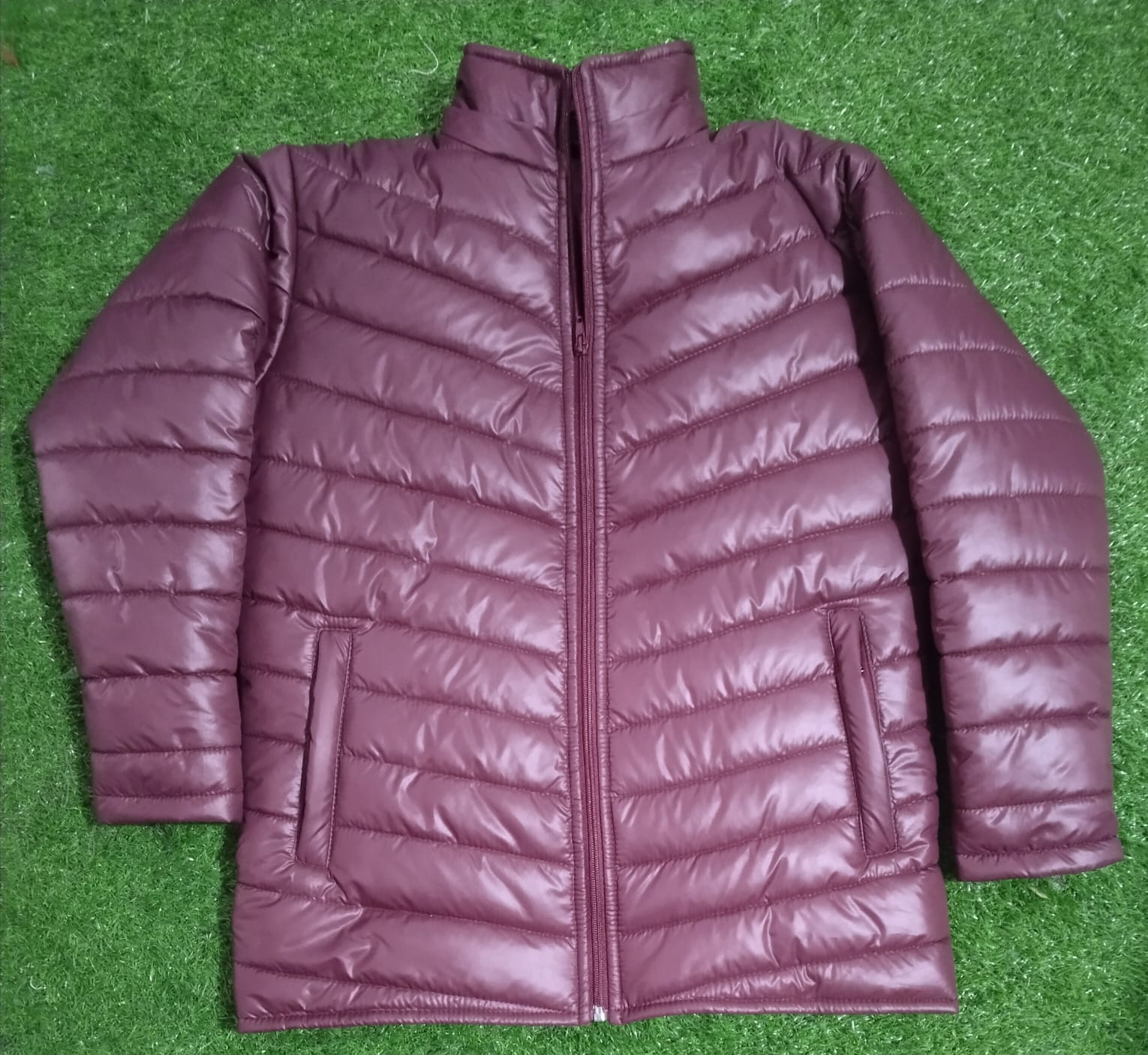 The Quilted Lightweight Puffer Jacket | Wine Red