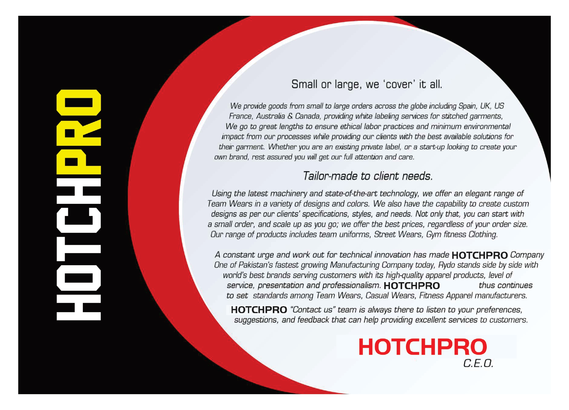 HOTCHPRO Official Product Catalog | 2026 Activewear Collection