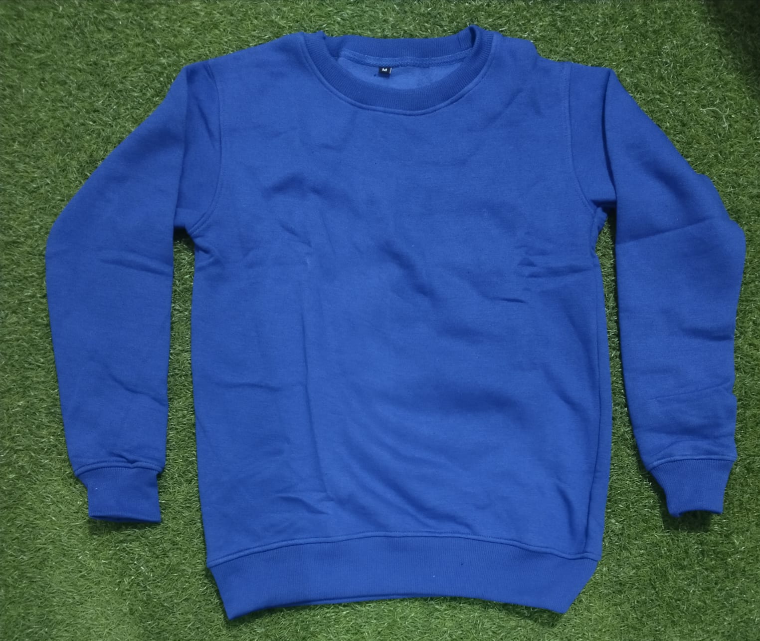 Electric Blue Classic Crewneck Sweatshirt | Solid Color Essential