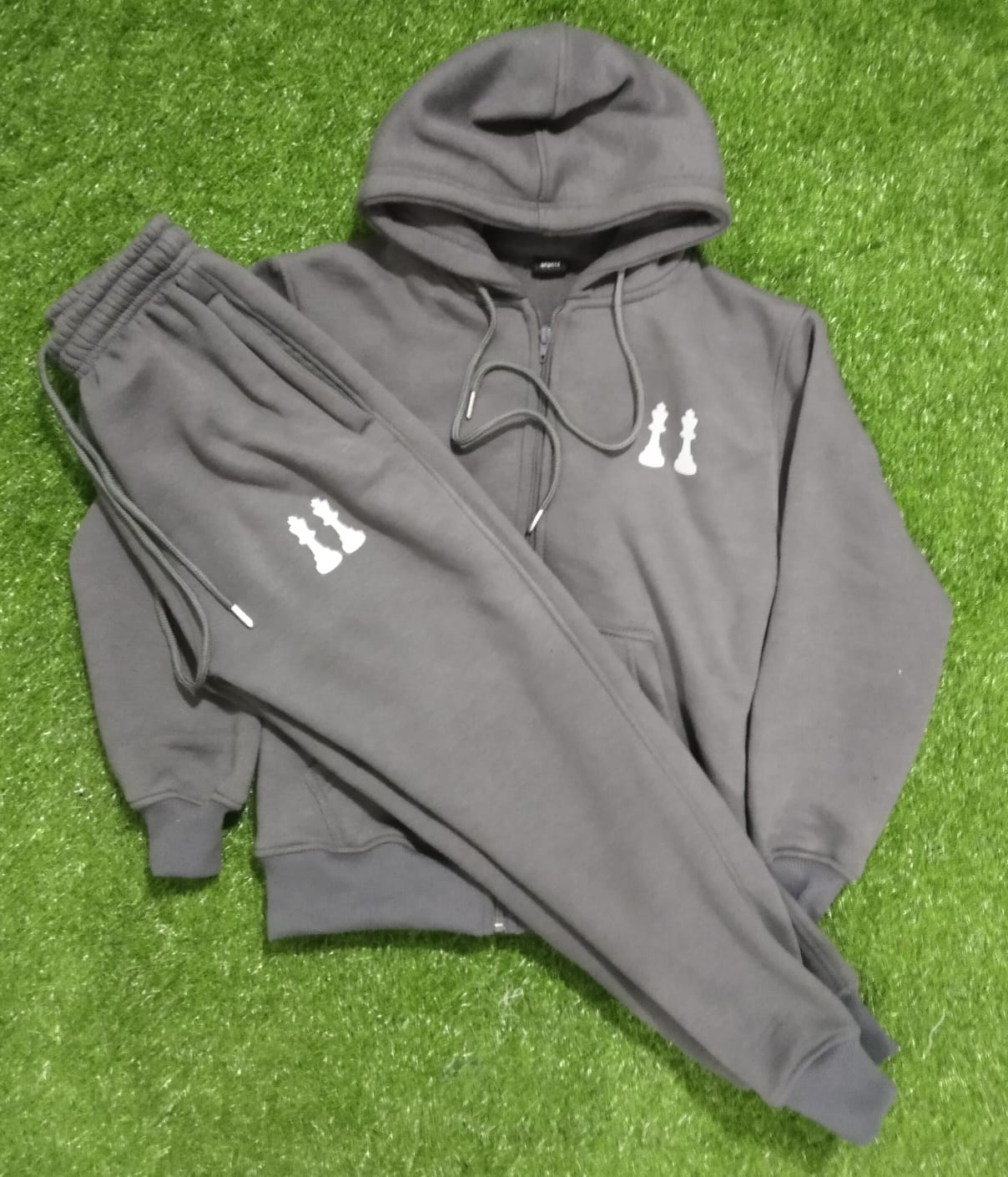 Mens 2pc Distressed Tracksuit Set Long Sleeve Jacket Pants Sweatsuit Activewear